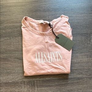 All Saints Blush Pink Short Sleeve Tee
